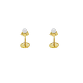 Pendientes Oro Amarillo Flor con Perla Cultivada
